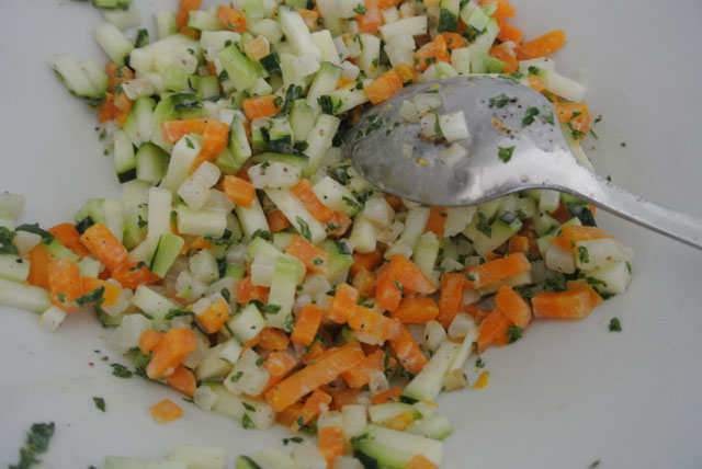 salade haddock legumes pommes