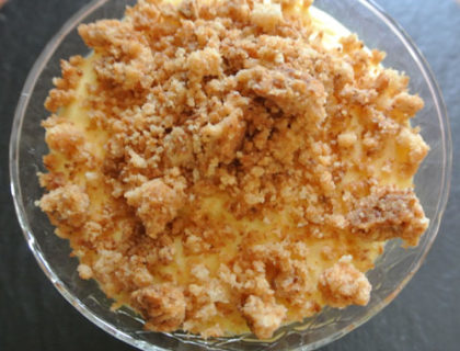mousse ananas mangue crumble coco